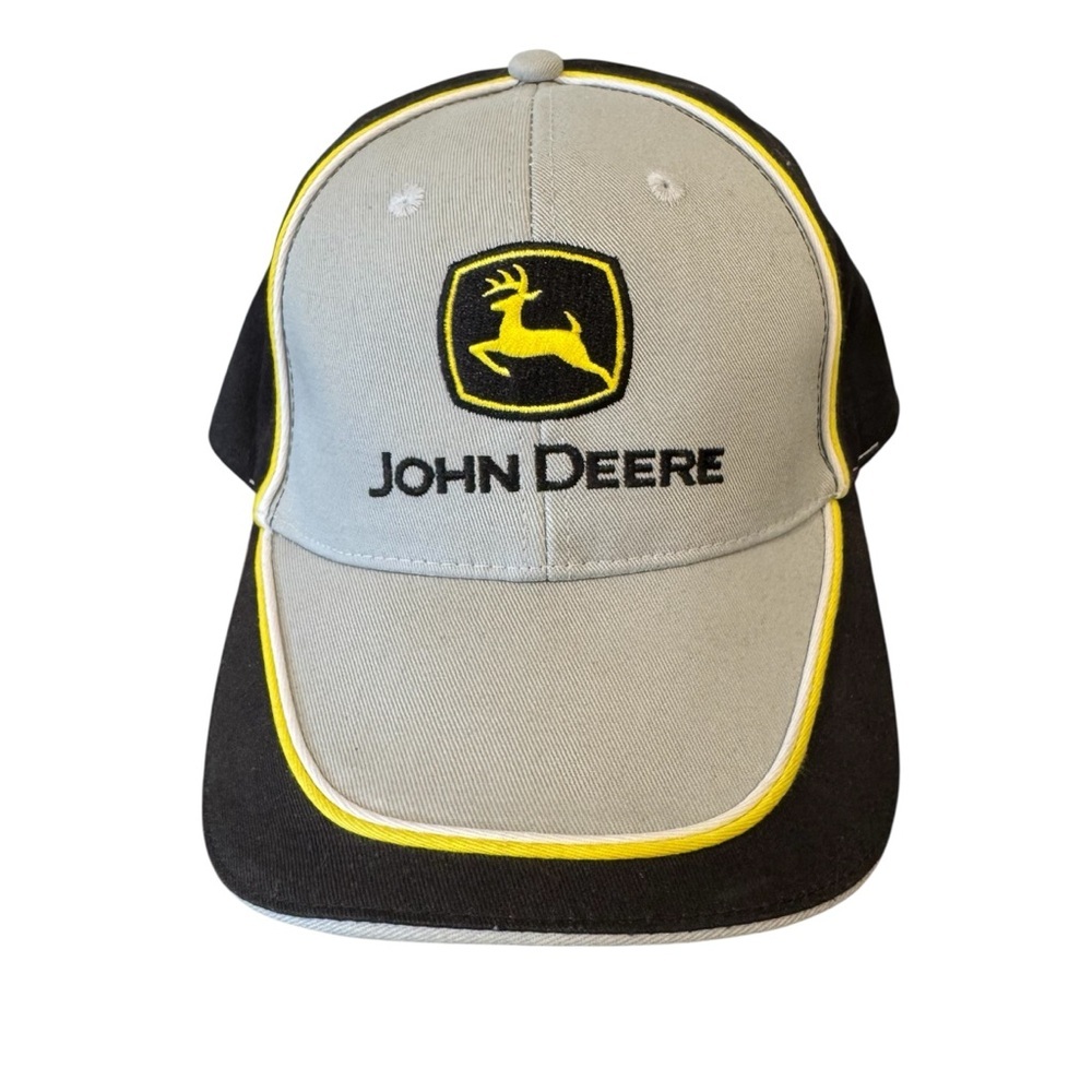John Deere Farm Equipment Agriculture Hat Cap Gray Adult Used Strapback